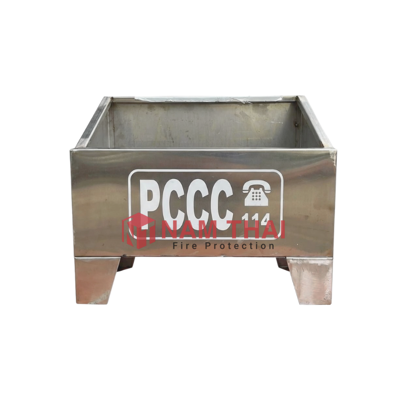 kệ đựng 2 bình chữa cháy inox 300x400x200mm, chân 50mm