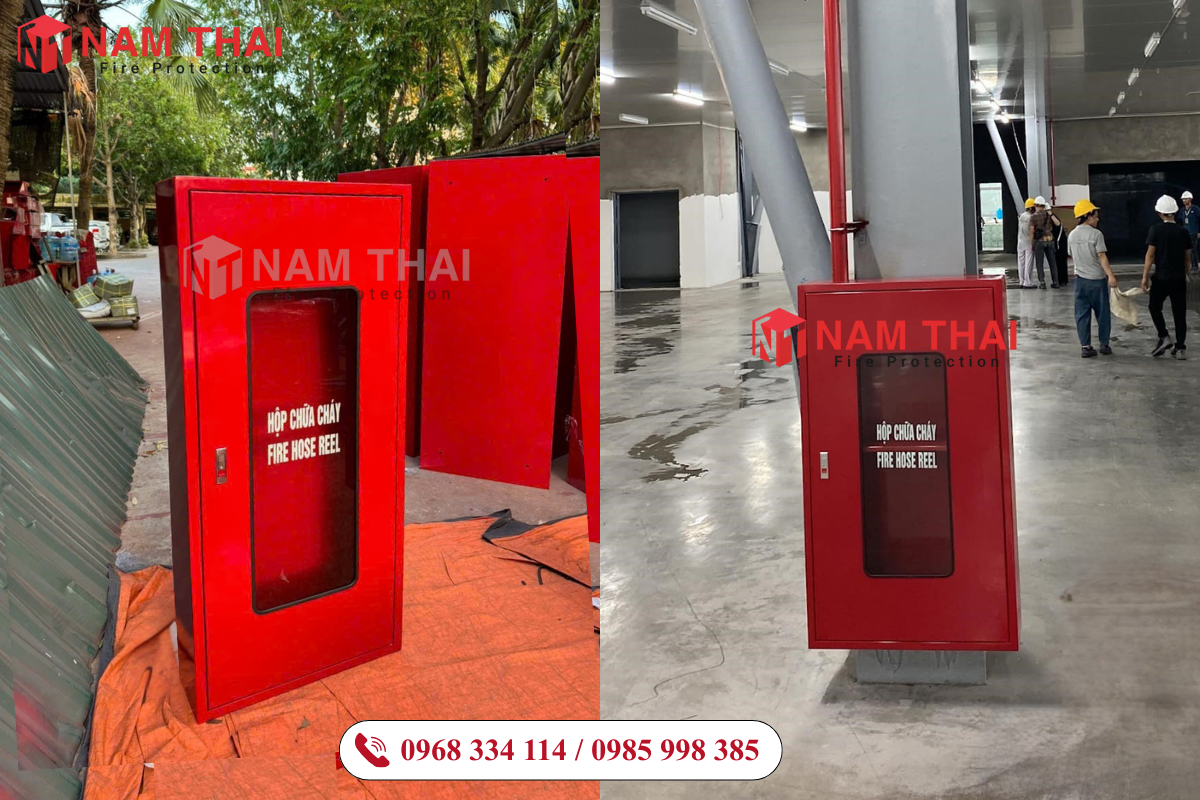 Tủ chữa cháy nổi lắp đặt tại nhà xưởng công nghiệp